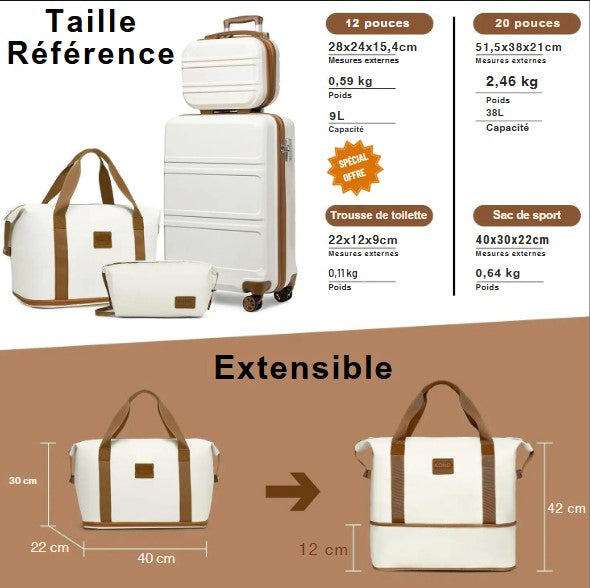 Pack Valise 4 en 1 taille référence